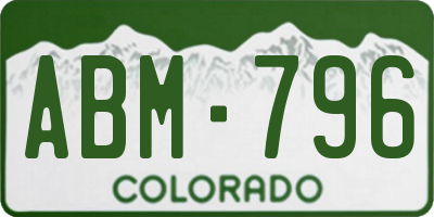 CO license plate ABM796