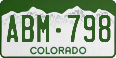 CO license plate ABM798