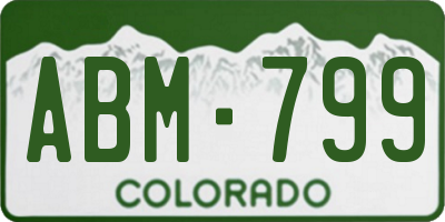 CO license plate ABM799