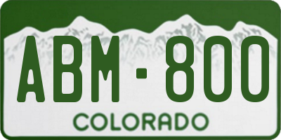CO license plate ABM800