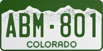 CO license plate ABM801