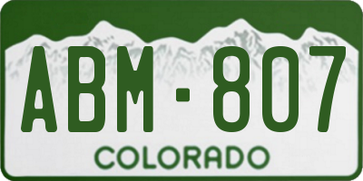 CO license plate ABM807