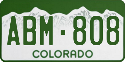 CO license plate ABM808