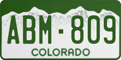 CO license plate ABM809