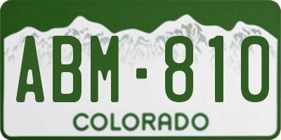 CO license plate ABM810