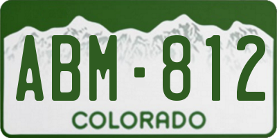 CO license plate ABM812