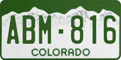 CO license plate ABM816