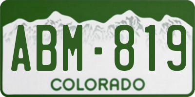 CO license plate ABM819