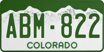CO license plate ABM822