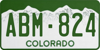 CO license plate ABM824