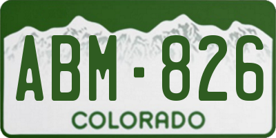 CO license plate ABM826