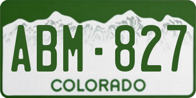 CO license plate ABM827