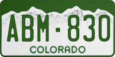 CO license plate ABM830