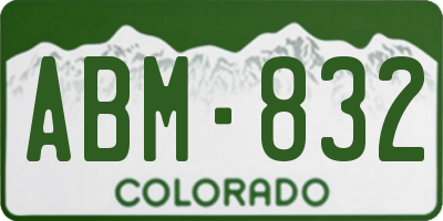 CO license plate ABM832