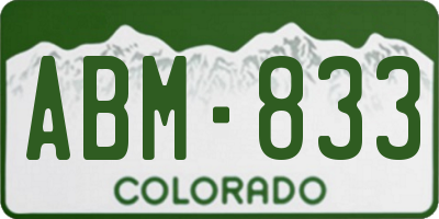 CO license plate ABM833