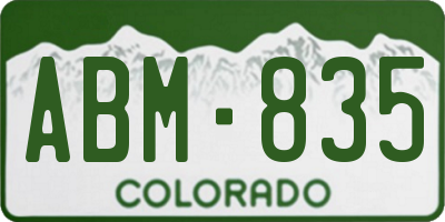 CO license plate ABM835