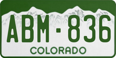 CO license plate ABM836