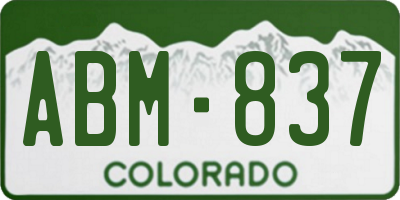 CO license plate ABM837