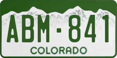 CO license plate ABM841