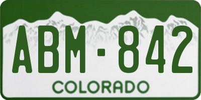 CO license plate ABM842