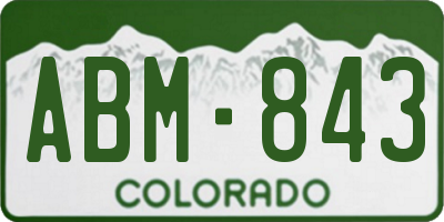 CO license plate ABM843