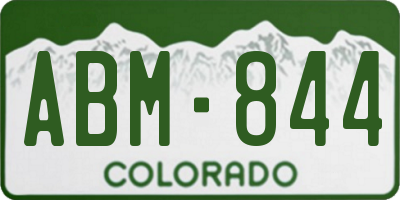 CO license plate ABM844