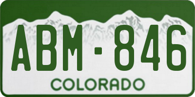 CO license plate ABM846