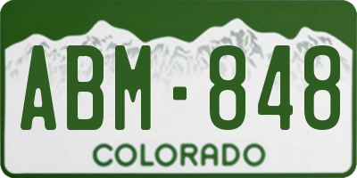 CO license plate ABM848