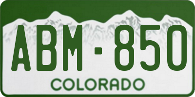 CO license plate ABM850