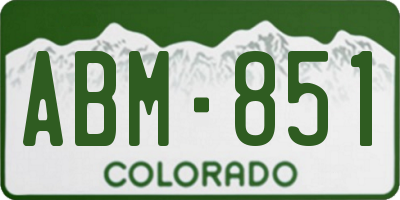 CO license plate ABM851