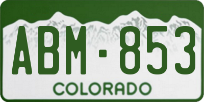 CO license plate ABM853
