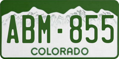 CO license plate ABM855