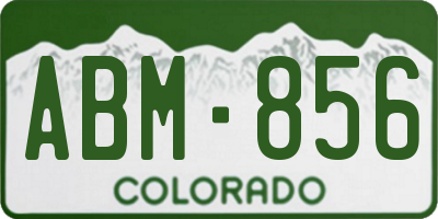 CO license plate ABM856