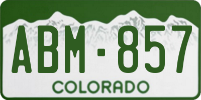 CO license plate ABM857