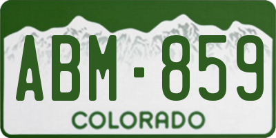 CO license plate ABM859