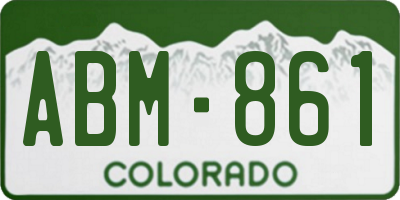 CO license plate ABM861