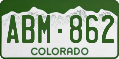 CO license plate ABM862