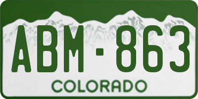CO license plate ABM863