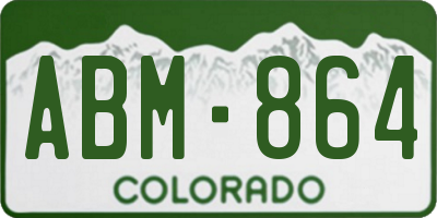 CO license plate ABM864