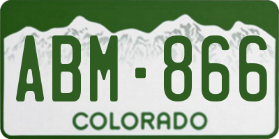CO license plate ABM866