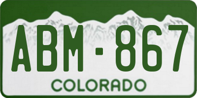 CO license plate ABM867