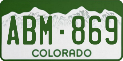 CO license plate ABM869