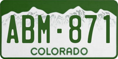 CO license plate ABM871