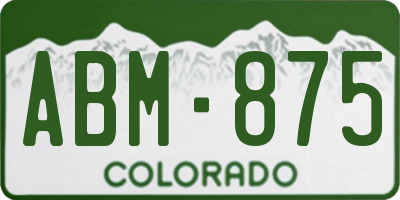 CO license plate ABM875