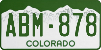 CO license plate ABM878