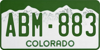 CO license plate ABM883