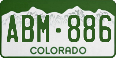 CO license plate ABM886