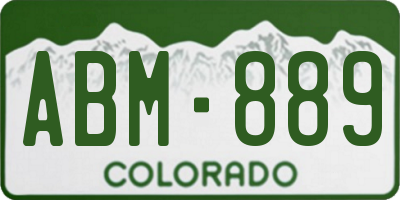 CO license plate ABM889