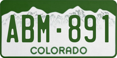 CO license plate ABM891