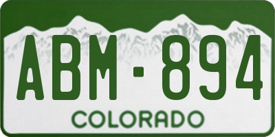 CO license plate ABM894